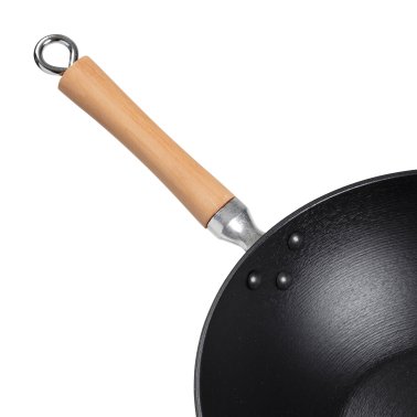 Joyce Chen® Professional Series Cast Iron Wok with Maple Handles, 14-In.