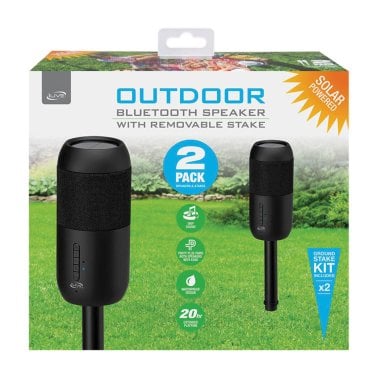 iLive ISBW240BDL Bluetooth® Indoor and Outdoor Waterproof Speakers with Removable Stakes, 2 Count