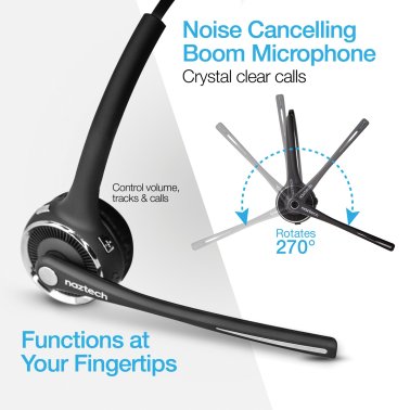 Naztech® N980 Over-the-Head Bluetooth® Headset with Charging Base