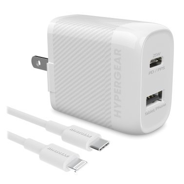 HyperGear® SpeedBoost 25-Watt PD Dual-Output Lightning® Wall Charger Kit