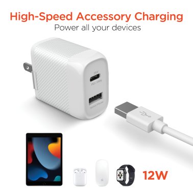 HyperGear® SpeedBoost 25-Watt PD Dual-Output Lightning® Wall Charger Kit