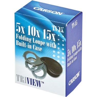 CARSON® TriView™ 5x–15x Folding Magnifier