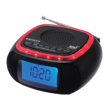 JENSEN® Digital AM/FM Weather Band Alarm Clock Radio with NOAA® Weather Alert and Red LED Alert Indicator Ring