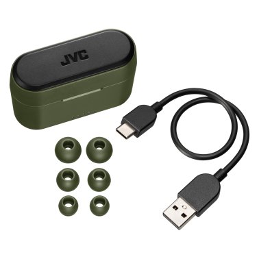 JVC® RIPTIDZ Bluetooth® Earbuds, True Wireless with Charging Case (Olive)