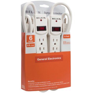 Belkin® 6-Outlet Surge Protectors, 2 pk