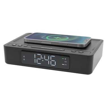 Lumoday™ USB Alarm Clock with Wireless Charging