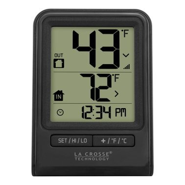 La Crosse Technology® Battery-Powered LCD Wireless 2-Piece Digital Weather Thermometer Station with Hygrometer