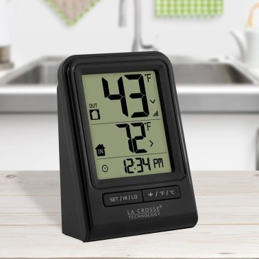 La Crosse Technology® Battery-Powered LCD Wireless 2-Piece Digital Weather Thermometer Station with Hygrometer