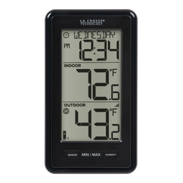 La Crosse Technology® Battery-Powered LCD Wireless 2-Piece Digital Weather Thermometer Station with Hygrometer and Calendar