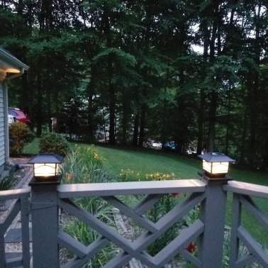 MAXSA® Innovations Mission-Style Solar Post Cap and Deck Railing Lights, 2 Pack (Dark Bronze)