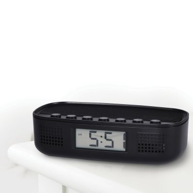 RCA Digital Radio Alarm Clock with USB Charging Cord