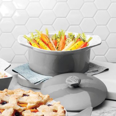 Taste of Home® 2-Qt. Stoneware Round Casserole with Lid, Ash Gray