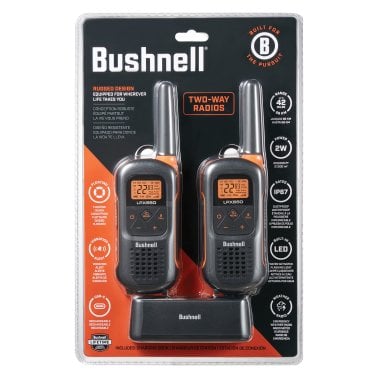 Bushnell® Adventure 2-Watt 70-Channel Floating FRS Walkie-Talkie Pair, Black and Orange, LPX650