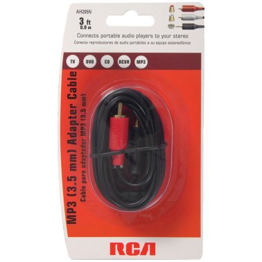 RCA 3.5-mm Male to 2 RCA-Male Stereo Audio Y-Adapter Cable, 3 Ft.