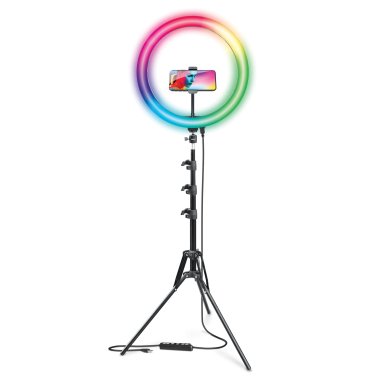 Bower® RGB Selfie Ring Light Studio Kit with Wireless Remote Control and Tripod (16 In.)