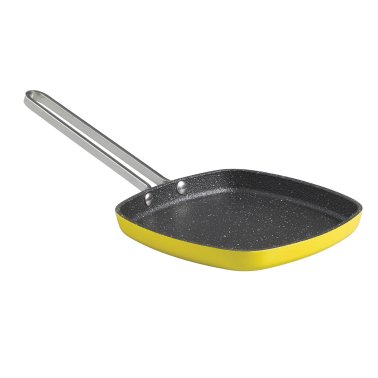 THE ROCK™ by Starfrit® Breakfast Collection 6-In. Mini Griddle with Stainless Steel Wire Handle, Yellow