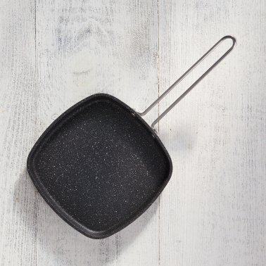 THE ROCK™ by Starfrit® Breakfast Collection 6-In. Mini Griddle with Stainless Steel Wire Handle, Yellow