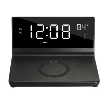 Supersonic® Dual Alarm Clock with 2-in-1 Wireless Charging