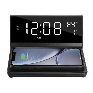 Supersonic® Dual Alarm Clock with 2-in-1 Wireless Charging