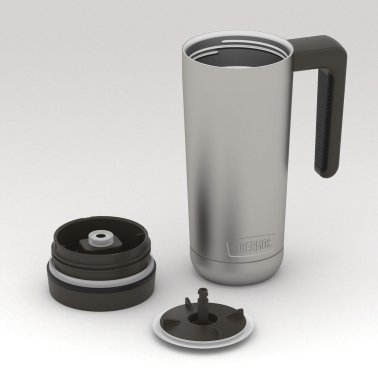 Thermos® Alta™ Series Stainless Steel Vacuum-Insulated 18-Oz. Travel Mug (Matte Steel)