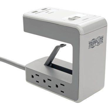 Tripp Lite® by Eaton® Protect It!® 6-Outlet Surge Protector Desk Clamp with 2 USB Ports and 1 USB-C® Port, 8 ft. Cord