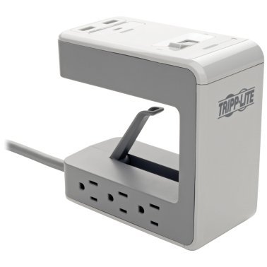 Tripp Lite® by Eaton® Protect It!® 6-Outlet Surge Protector Desk Clamp with 2 USB Ports and 1 USB-C® Port, 8 ft. Cord