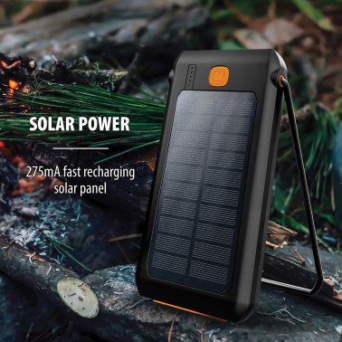 ToughTested® Portable Power Pack, 10,000-mAh, LED Solar with Light