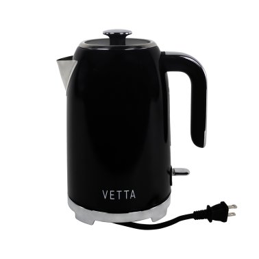 VETTA 1.75-Qt. Stainless Steel Retro Electric Kettle with Strix® Controller, Black