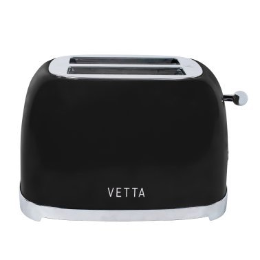 VETTA 2-Slice Extra-Wide-Slot Retro Toaster, Stainless Steel (Black)