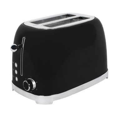 VETTA 2-Slice Extra-Wide-Slot Retro Toaster, Stainless Steel (Black)