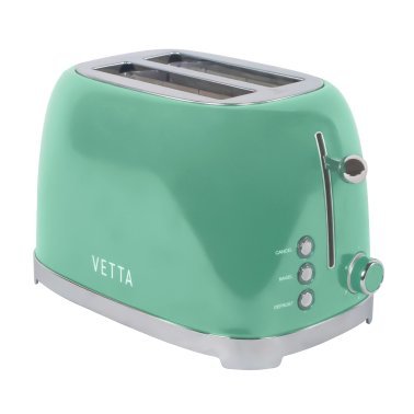 VETTA 2-Slice Extra-Wide-Slot Retro Toaster, Stainless Steel (Seafoam Green)