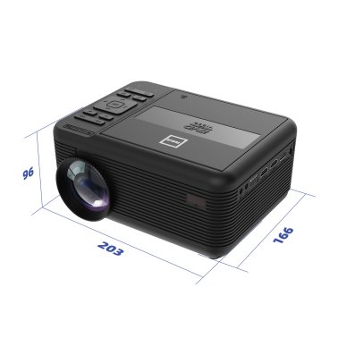 RCA Bluetooth® 480p LCD Compact Projector with Built-in DVD Player, 100-In. Foldup Screen, and Remote (Black)