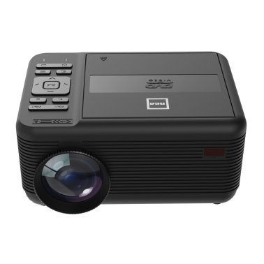 RCA Bluetooth® 480p LCD Compact Projector with Built-in DVD Player, 100-In. Foldup Screen, and Remote (Black)