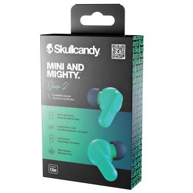 Skullcandy® Dime® True 2 In-Ear True Wireless Stereo Bluetooth® Earbuds with Microphones (Dark Blue / Green)