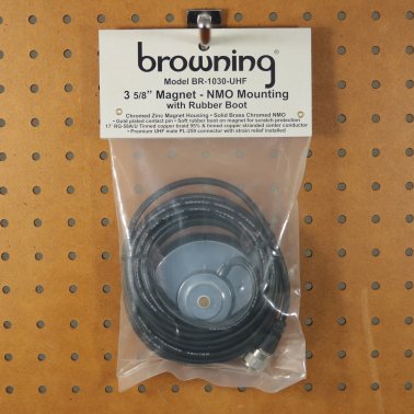 Browning® 3-5/8-In. NMO Magnet Mount with Rubber Boot and Preinstalled UHF PL-259 Connector (Chrome)