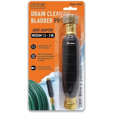 DrainX® Hydro-Pressure Dual-Valve Drain-Cleaning Bladder (Fits 1.5 In. to 3 In.)