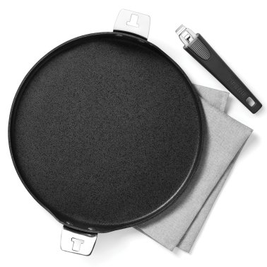 THE ROCK™ by Starfrit® 12.5-Inch Pizza Pan/Flat Griddle with T-Lock Detachable Handle