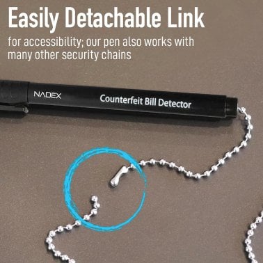 Nadex Coins™ 4 Counterfeit Pens with 1 Base and Long Ball Chain