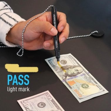 Nadex Coins™ 4 Counterfeit Pens with 1 Base and Long Ball Chain