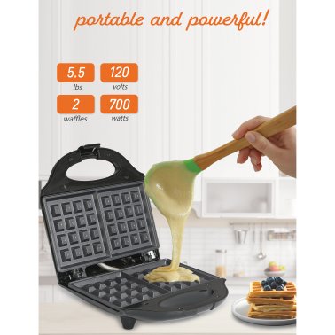 Commercial Chef 2-Waffle Electric Belgian Waffle Maker