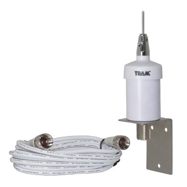 Tram® Pretuned VHF 6-dB-Gain Marine L-Bracket-Mount 35-Inch Fiberglass Antenna with RG58 Cable and PL-259 Connectors