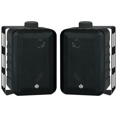 BIC America RtR® Series RTRV44-2 4-In. Indoor/Outdoor Weather-Resistant Speakers, 100 Watts (Black)