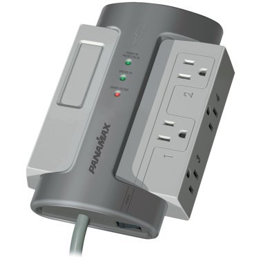 Panamax® Premium Series MAX® M4-EX Surge Protector, 4 Outlets, 8-Ft. Cord, Gray and Black