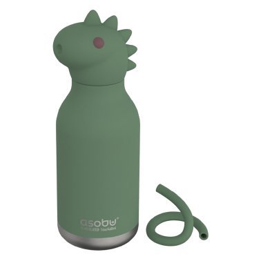 ASOBU® 16-Oz. Bestie Bottle Insulated Stainless Steel Water Bottle with Reusable Flexi Straw (Dinosaur)