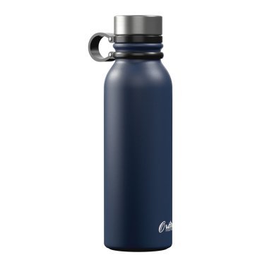 Outdoors Professional 20-Oz. Stainless Steel Double-Walled Vacuum-Insulated Travel Bottle with Leakproof Screw Cap (Navy Blue)
