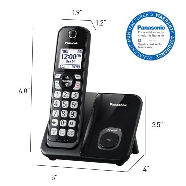 Panasonic® KX-TDG61X Corded Cordless Phone with Call Blocking, Black (1 Handset)