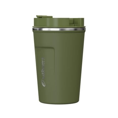 Outdoors Professional Stainless Steel Double-Walled Vacuum-Insulated Coffee Cup with Spillproof Lid (12.8 Oz.; Olive Green)