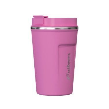 Outdoors Professional Stainless Steel Double-Walled Vacuum-Insulated Coffee Cup with Spillproof Lid (12.8 Oz.; Pink)