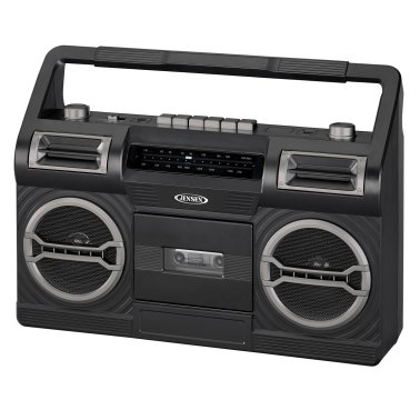 JENSEN® Cassette Player/Recorder/Radio Boom Box, Black, MCR-500