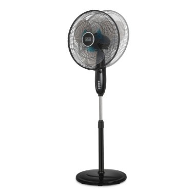 BLACK+DECKER™ 3-Speed 60-Watt 16-In. Dual-Blade Oscillating Stand Fan with Remote, BFSD116B